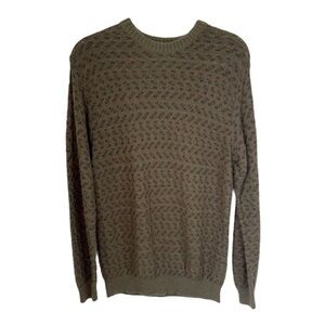 TUMI ✘ Vintage Long Sleeve Crewneck Knit Pullover Cigar Sweater, Green, Size M